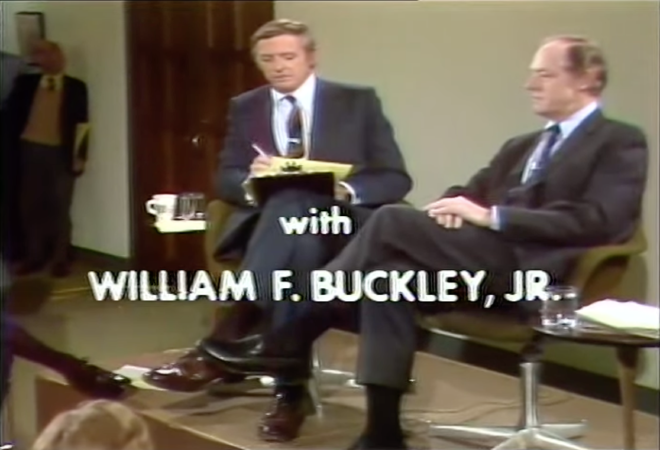 Buckley with E. Howard Hunt during a 1974 episode of Firing Line.